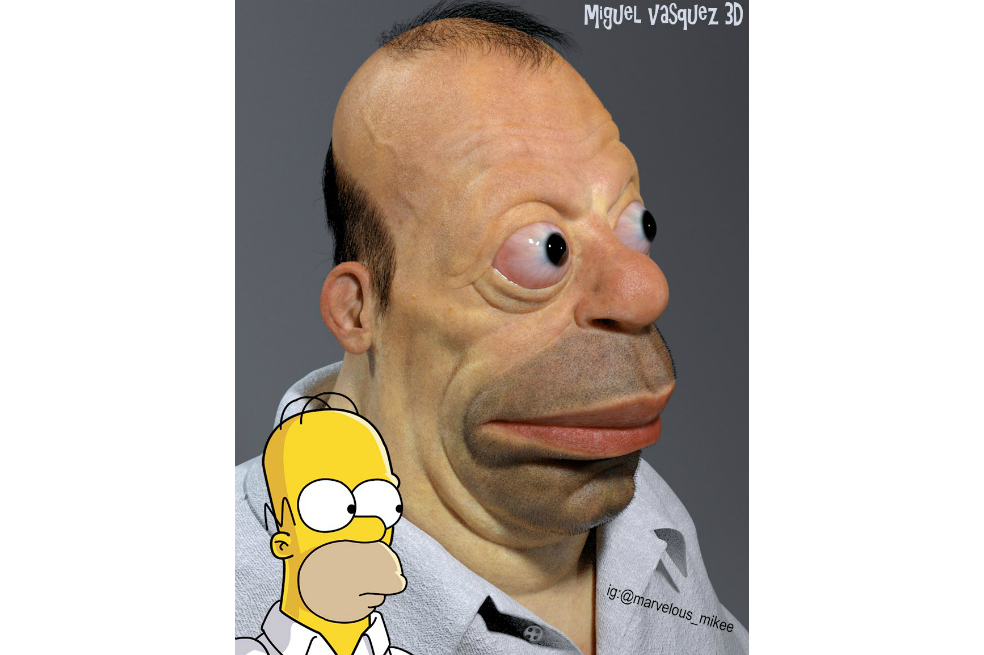 Así se vería Homero Simpson en la vida real