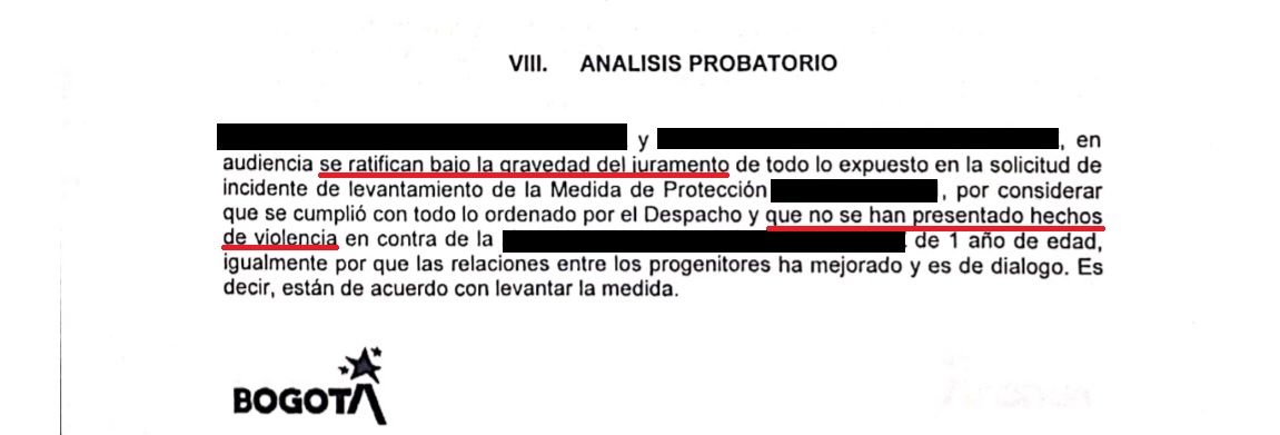 Documento Comisaría de Familia.