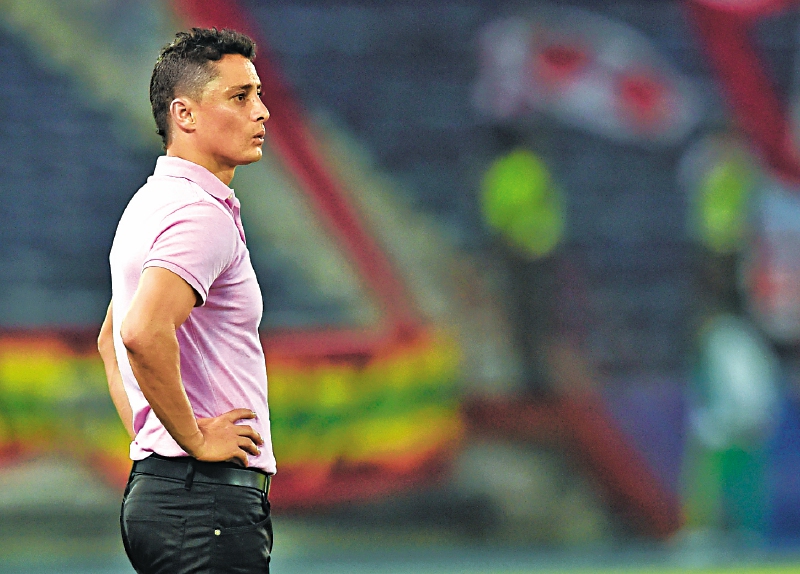 Giovany Hernández, entrenador del Júnior de Barranquilla. / AFP