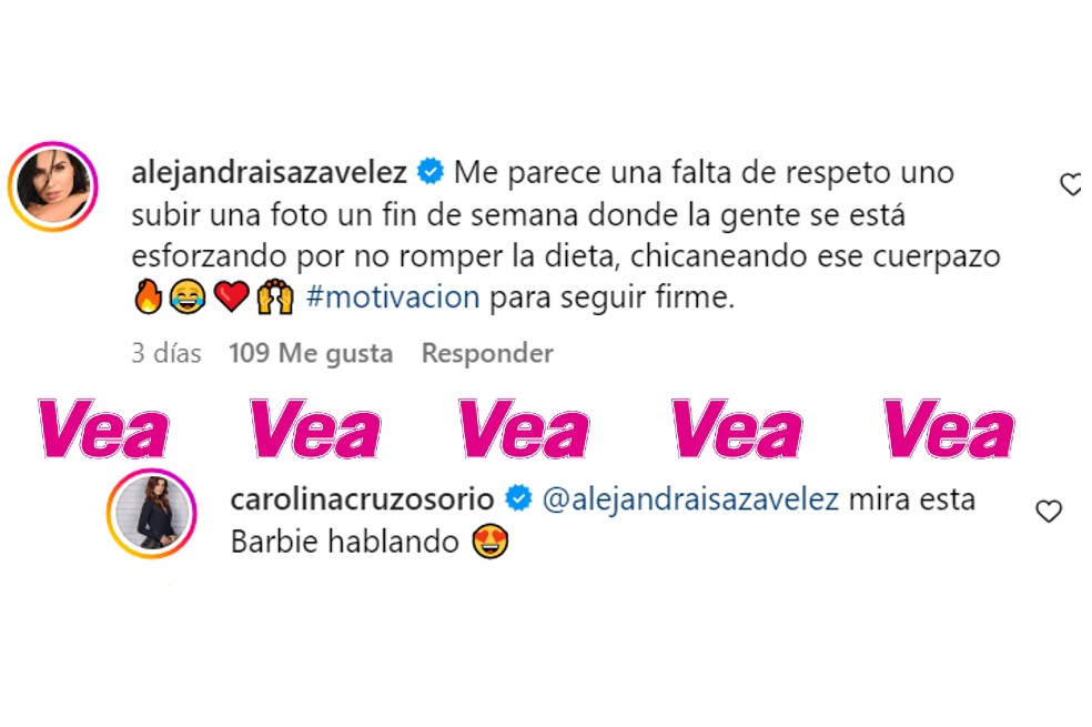 El comentario de Alejandra Isaza dividió opiniones en redes sociales. Carolina Cruz no se quedó callada. Esto le contestó.
