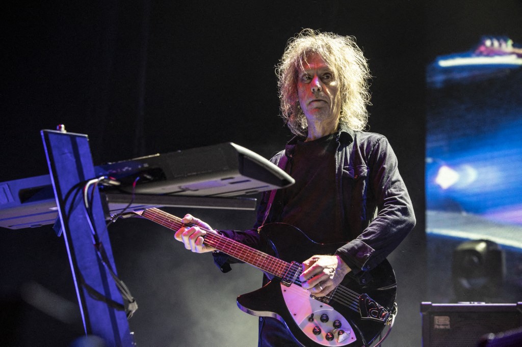 Perry Bamonte of The Cure performs at North Island Credit Union Amphitheatre on May 20, 2023 in Chula Vista, California.