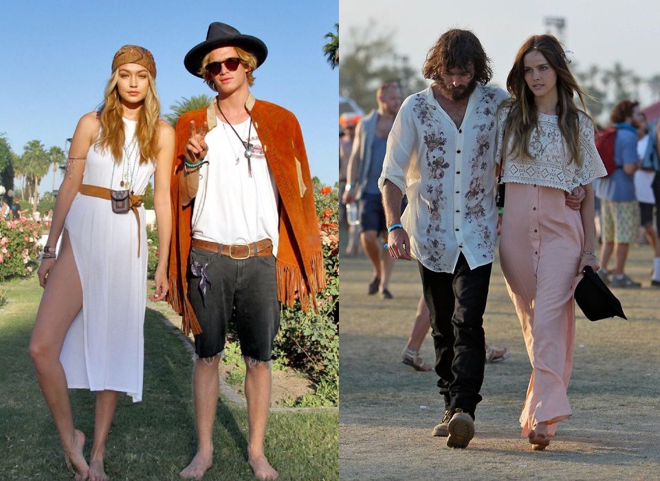 Este estilo es perfecto para un festival de música o una salida artística. Opta por un vestido boho con estampados florales y tu novio puede optar por una camisa de lino de color claro.