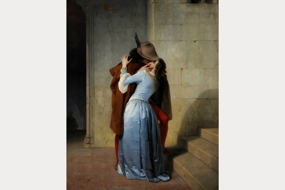 “El beso”, de Francesco Hayez, exponente del romanticismo.
