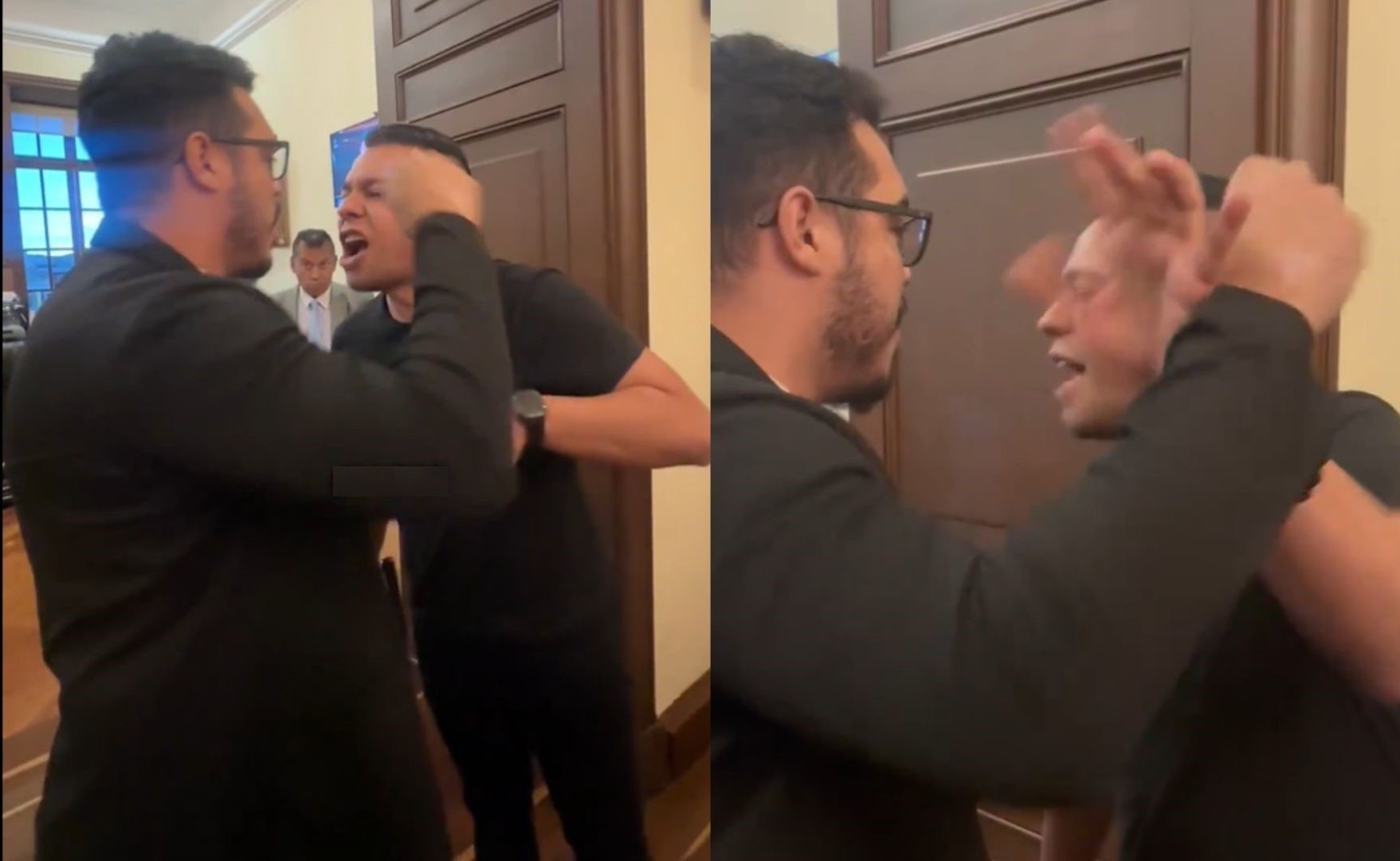 Enfrentamiento entre Jota Pe Hernández y activista tuvo que ser controlado por Policía