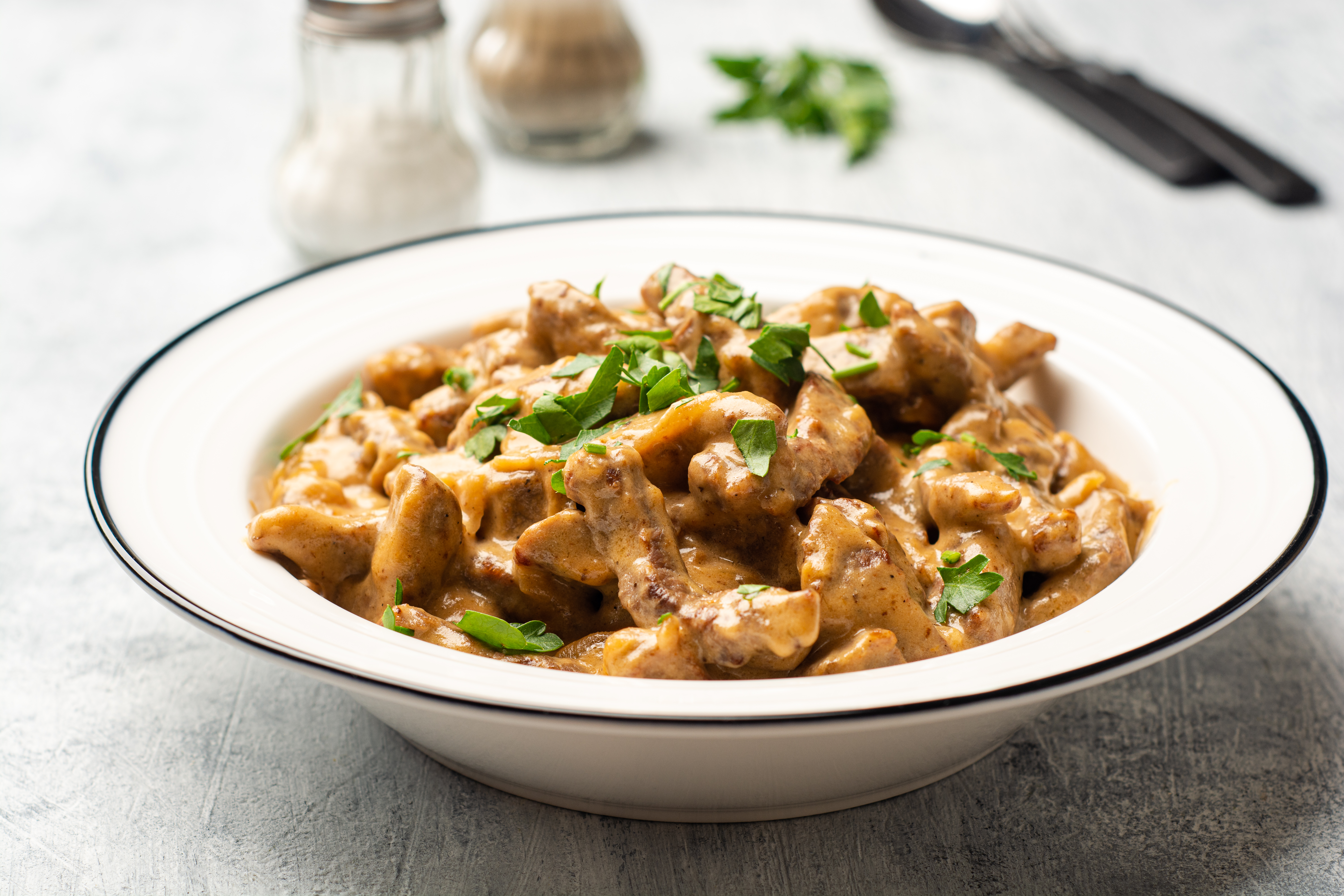 En menos de de 25 minutos prepara lomo stroganoff