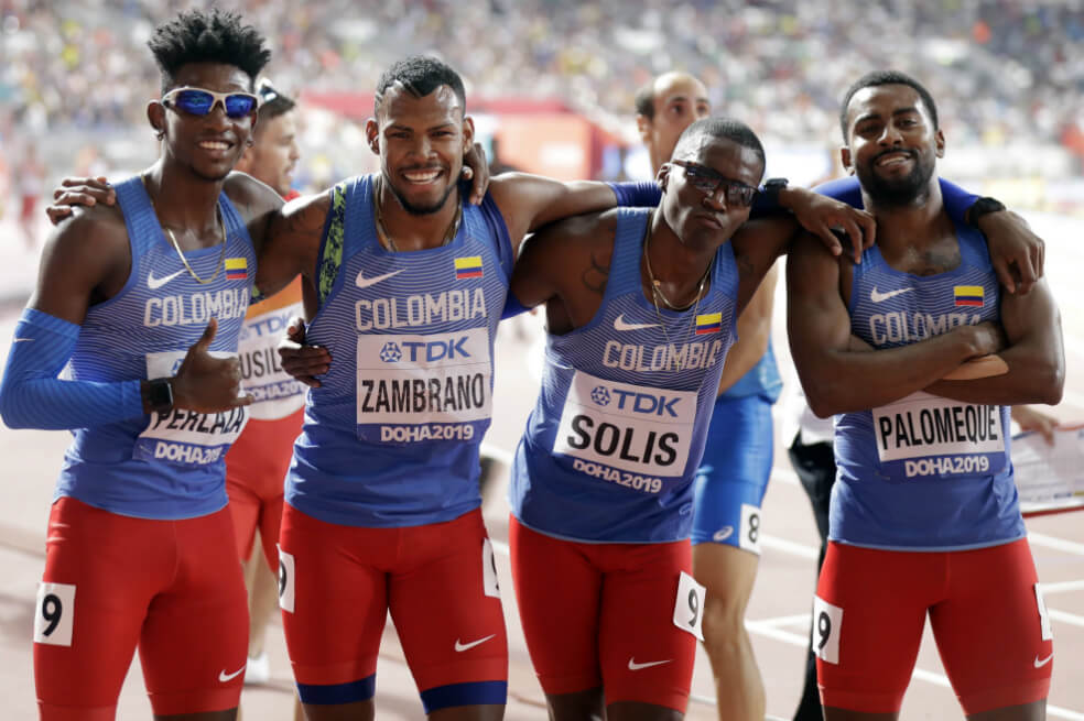 Histórico: Colombia fue cuarta en la posta de 4×400 metros del Mundial de Atletismo Doha 2019