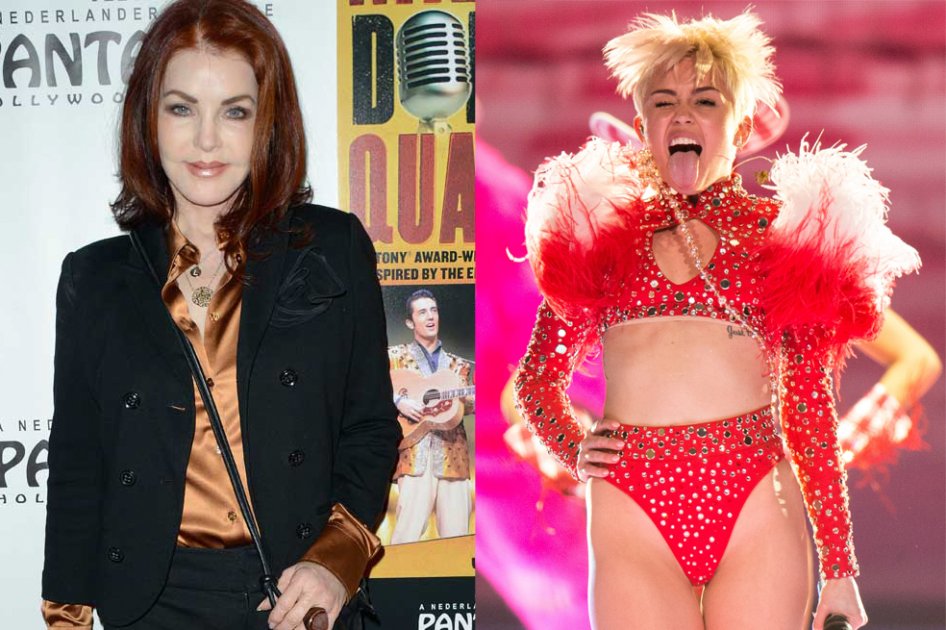 Priscilla Presley y Miley Cyrus.