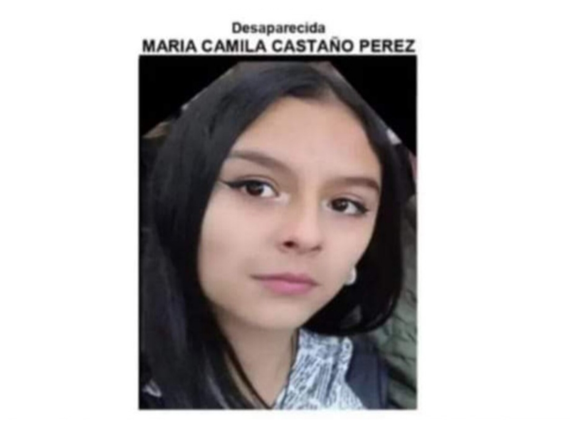 Buscan a María Camila Castaño Pérez, desaparecida desde hace dos semanas