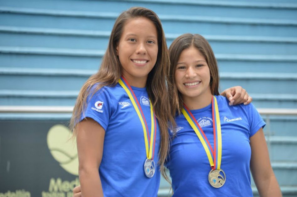 Viviana Uribe y Sara Pérez, clavadistas nacionales. Foto: COC