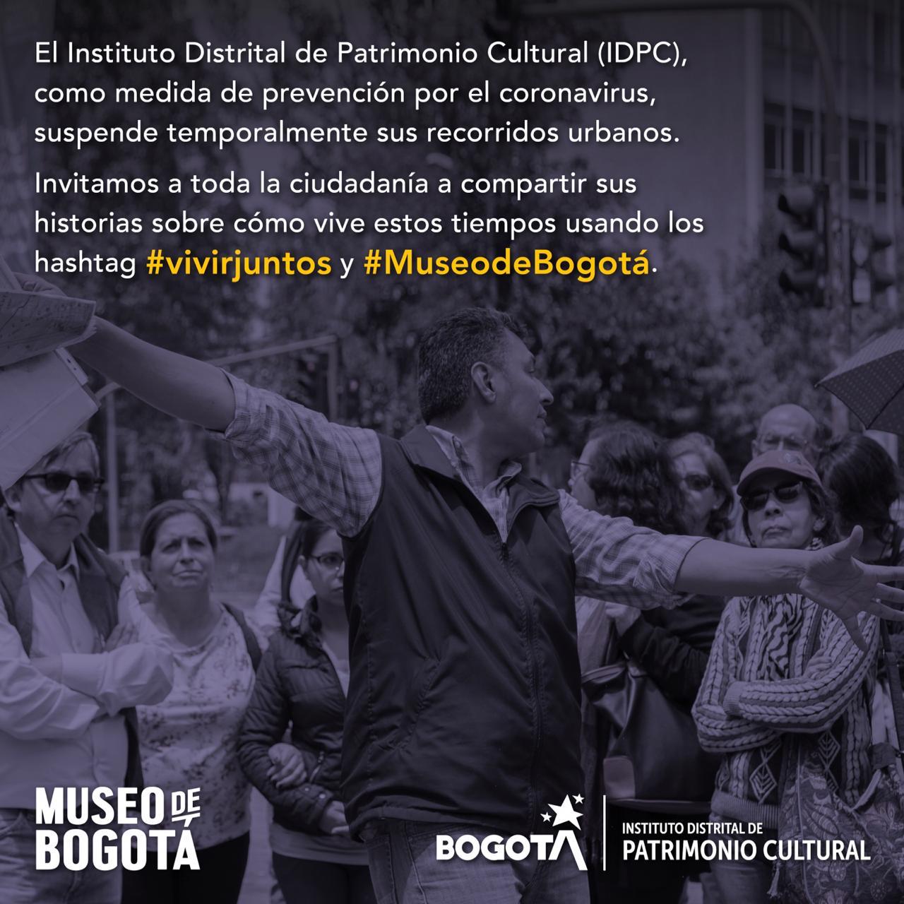 Con los hashtags #VivirJuntos y #MuseodeBogotá, las personas podrán unirse a la iniciativa para conocer las experiencias de otras personas y compartir la de ellos mismos. También, pueden enviar historias y demás archivos al correo del museo, el cual es patrimoniobogota@gmail.com