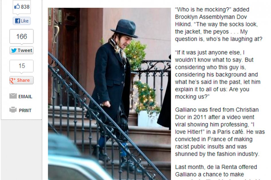 John Galliano, acusado de burlarse nuevamente de judíos