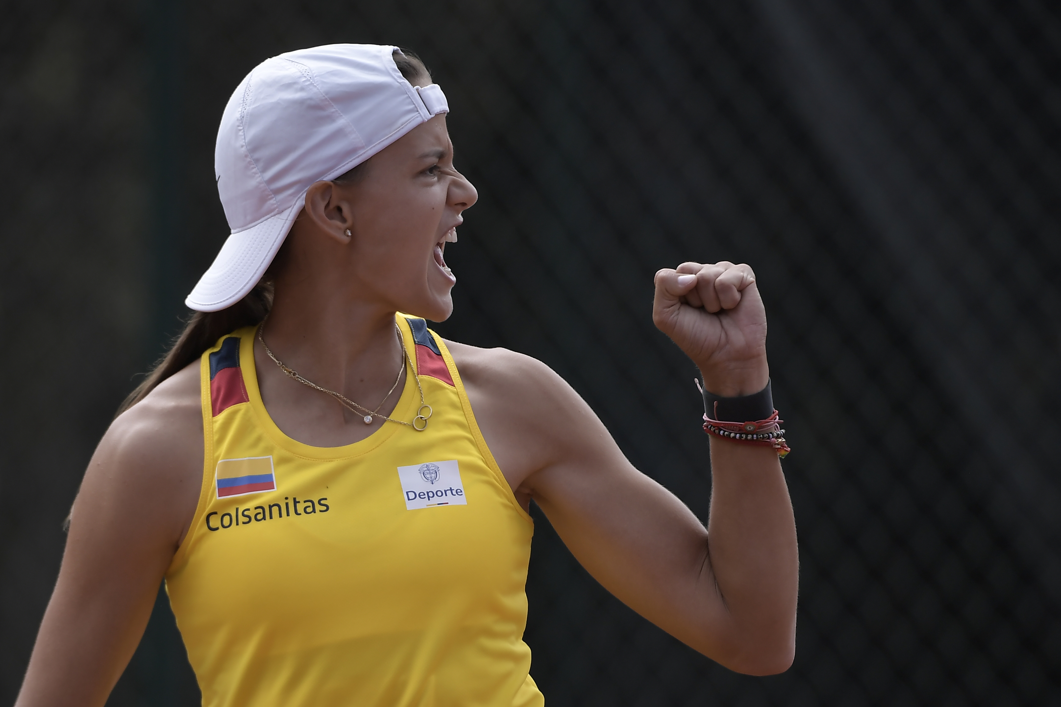 Tenista colombiana, en los play-offs de la Copa Billie Jean King, que se realiza en el Club Hatogrande de Sopó.
