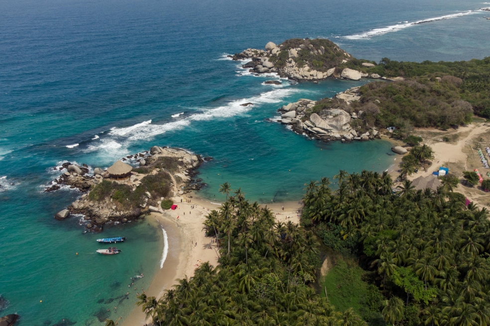 El Parque Tayrona está ubicado en el Caribe colombiano.