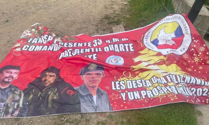 Encuentran pancarta de las disidencias de las FARC en La Calera, Cundinamarca