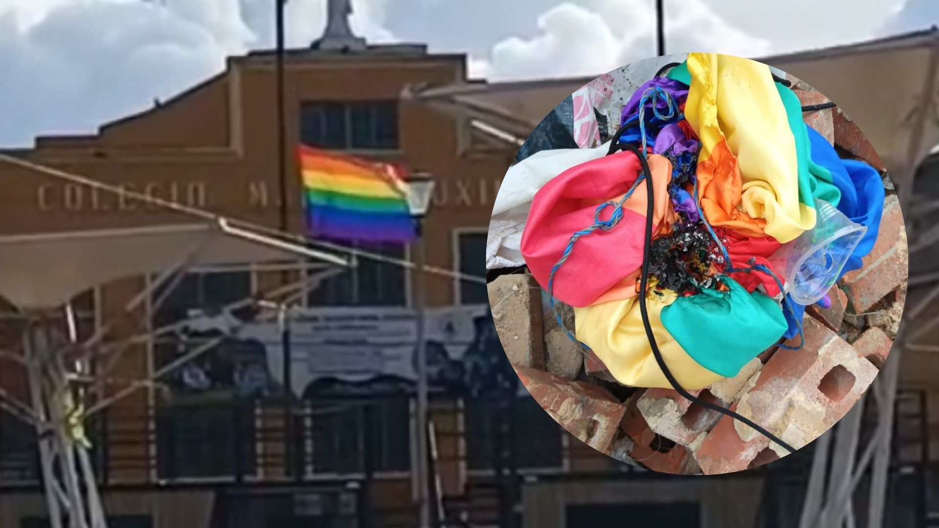 Queman bandera LGBTIQ+ en plaza de Soacha: denuncian acto homofóbico