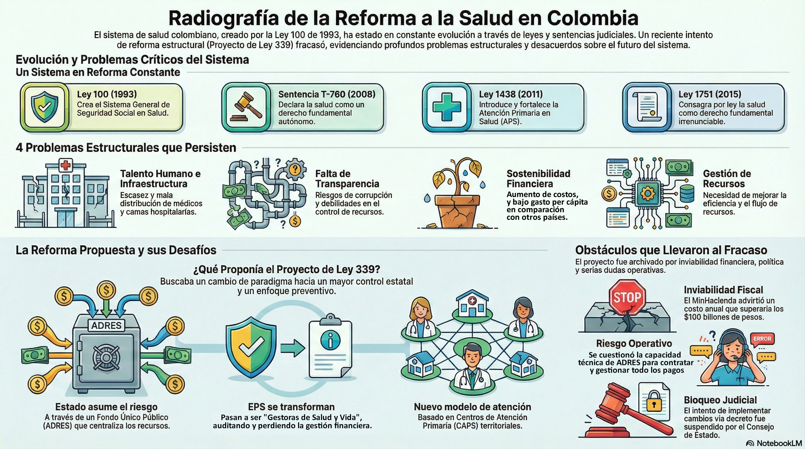 Infografía sobre la reforma a la salud elaborada por Los Andes.