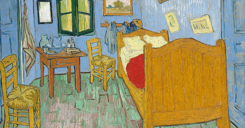 Vincent van Gogh (Dutch, 1853–1890), Van Gogh's Bedroom, 1889, oil on canvas, 73.6 × 92.3 cm (29 × 36.3 in), Art Institute of Chicago, Chicago, Illinois. --- Image by © Corbis
