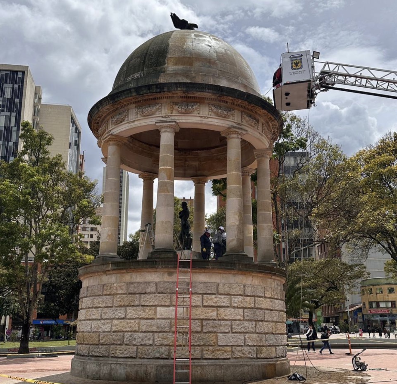 Así fue la compleja restauración del Templete al Libertador, ícono del centro de Bogotá