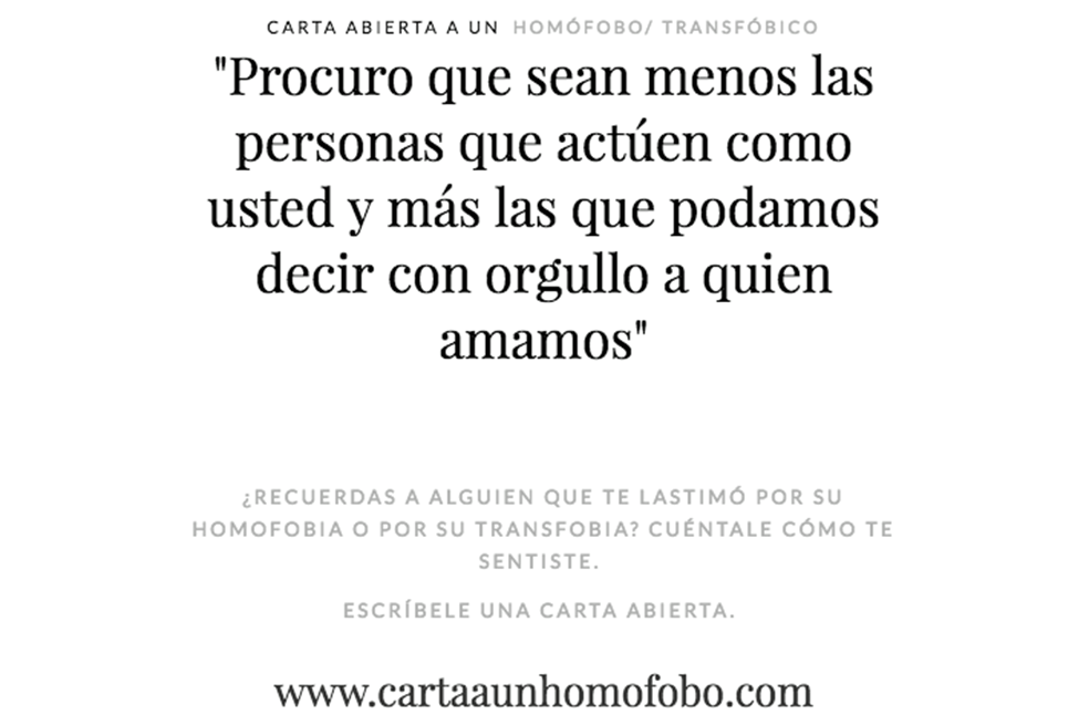 Fragmentos de cartas a homófobos y transfóbicos