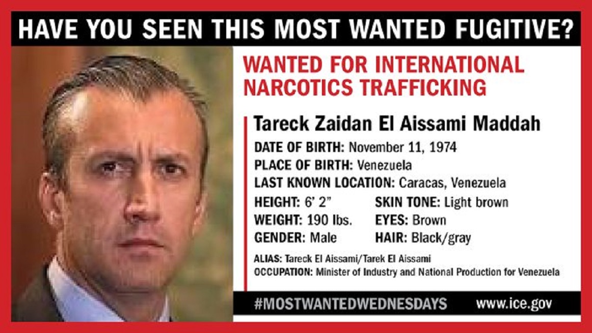 Mano derecha de Maduro ingresa en la lista de los más buscados de Estados Unidos