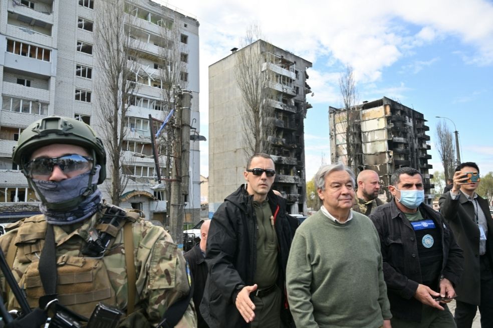 Kiev es bombardeada en plena visita del secretario general de la ONU