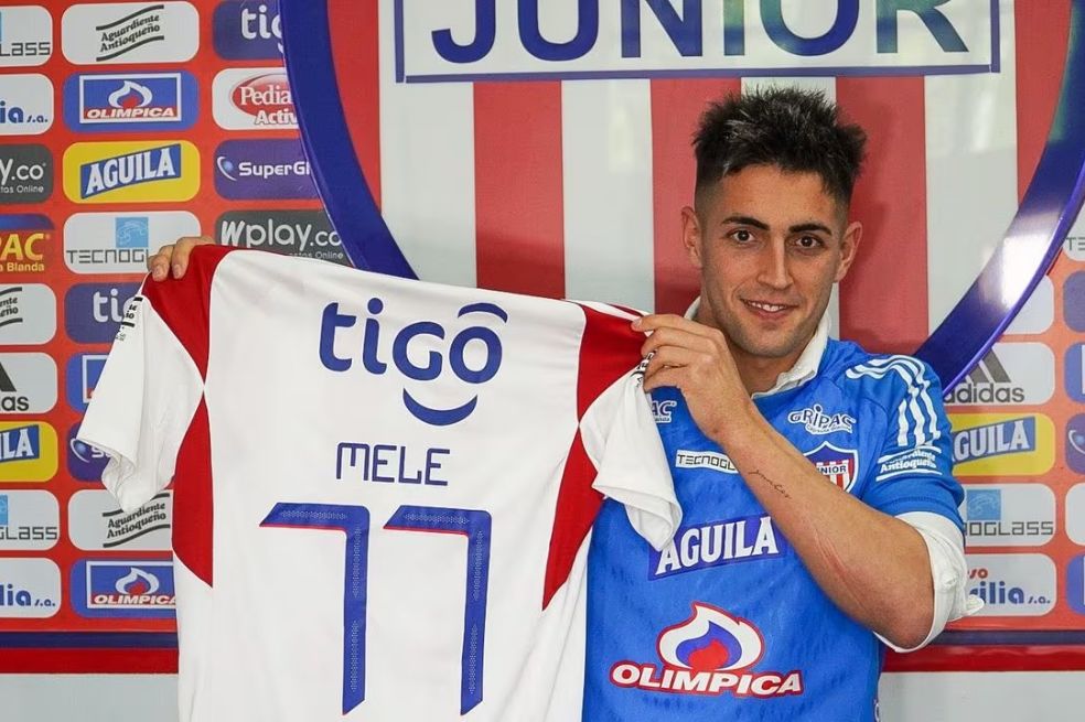 Santiago Mele en su presentación como futbolista de Junior. Llegó como remplazo de Sebastián Viera, quien se retiró.