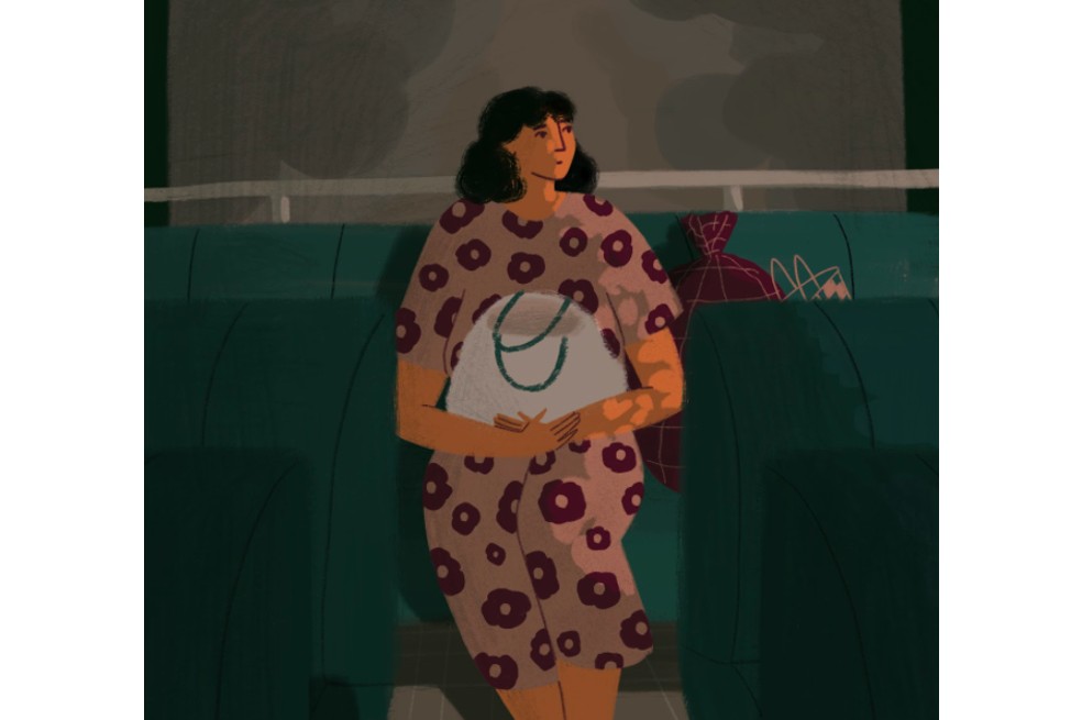 Ilustración para el capítulo "Dios proveerá": un grupo de hombres baja de un carro al esposo de Margarita, y lo desaparecen sin dejar rastro alguno. Después de años de búsqueda sin respuesta, ella decide seguir con su vida y formar un nuevo hogar, pero el conflicto armado en su nuevo pueblo deshace pronto su ilusión de empezar de cero.