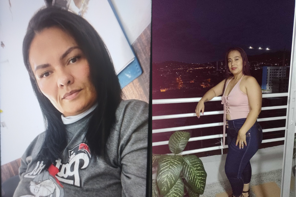 Alejandra Salazar y Claudia Marcela Colpas, mamás de dos colombianos presos en El Salvador.