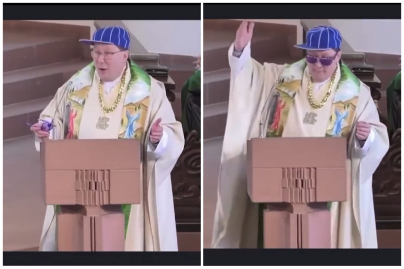El sacerdote que rapea mientras da la misa
