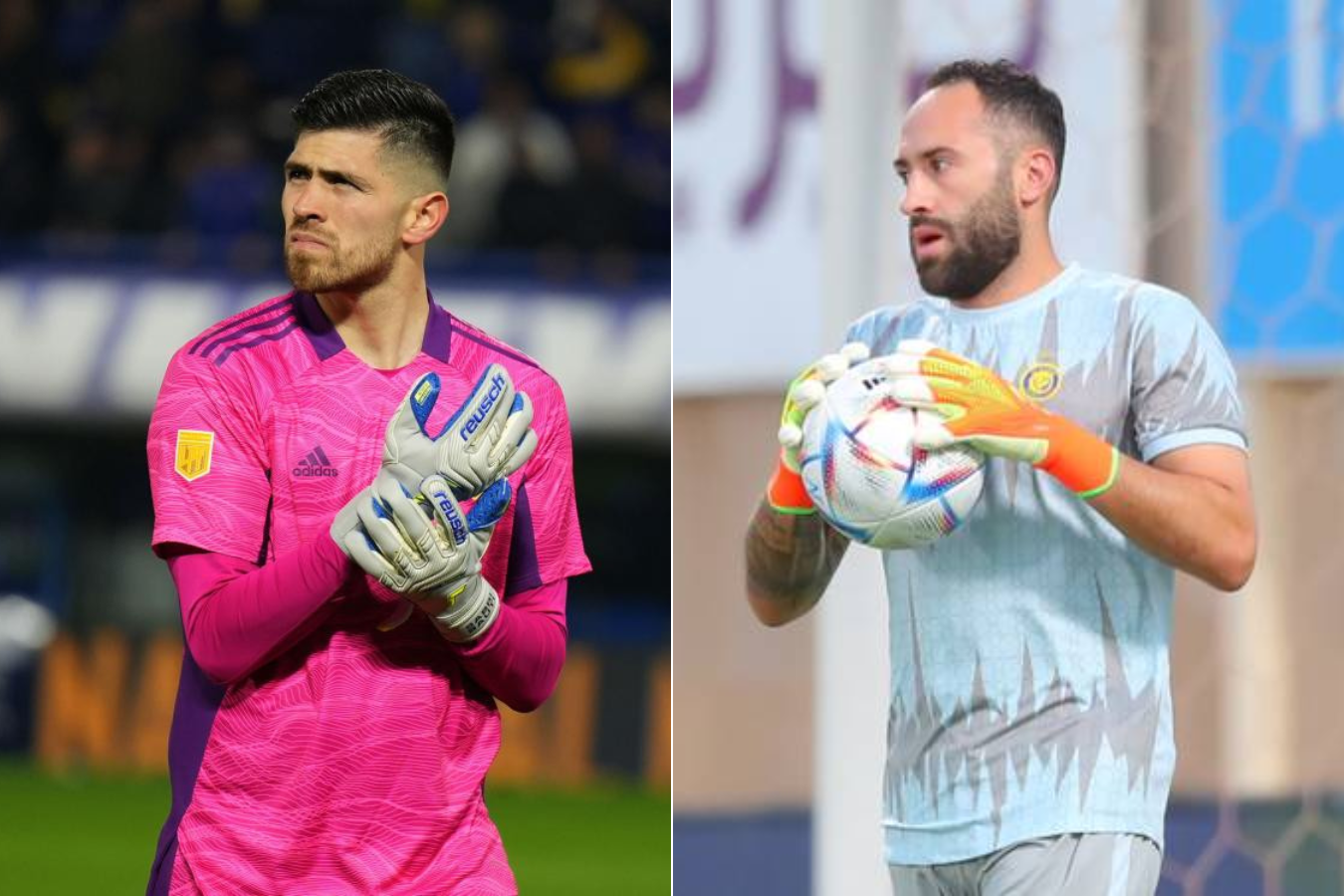 El guardameta argentino Agustín Rossi (izquierda) y el colombiano David Ospina.