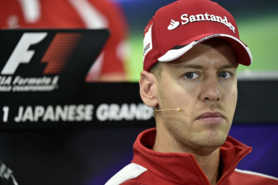 Sebastian Vettel durante la rueda de prensa previo al GP de Japón. Foto: AFP