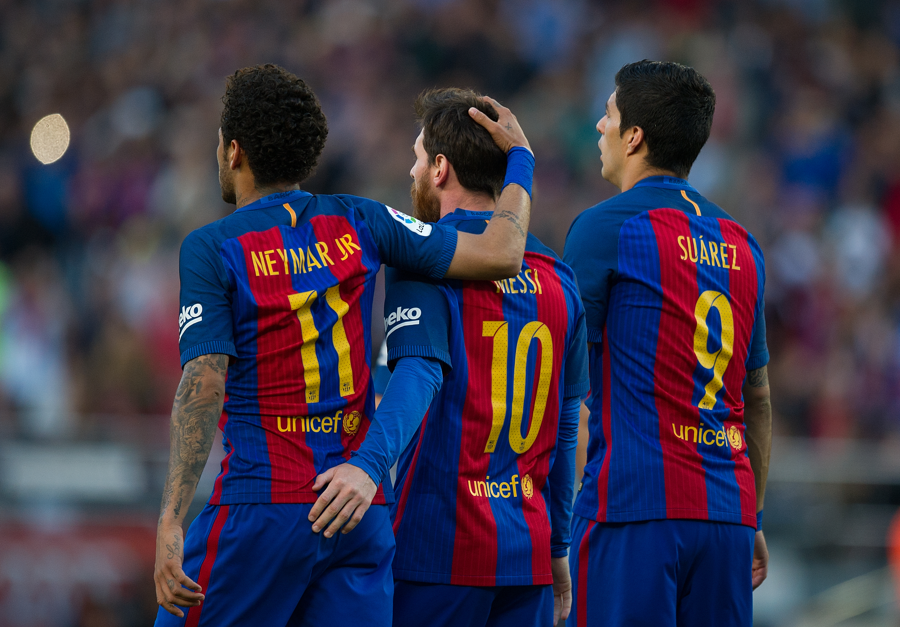 Neymar, Lionel Messi y Luis Suárez fueron compañeros en Barcelona.