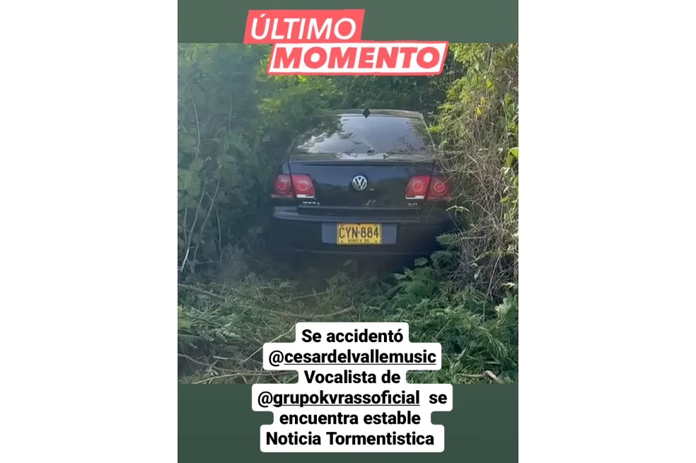 El vehículo en el que se movilizaba el artista perdió el control y se salió de la vía, causando un grave accidente.