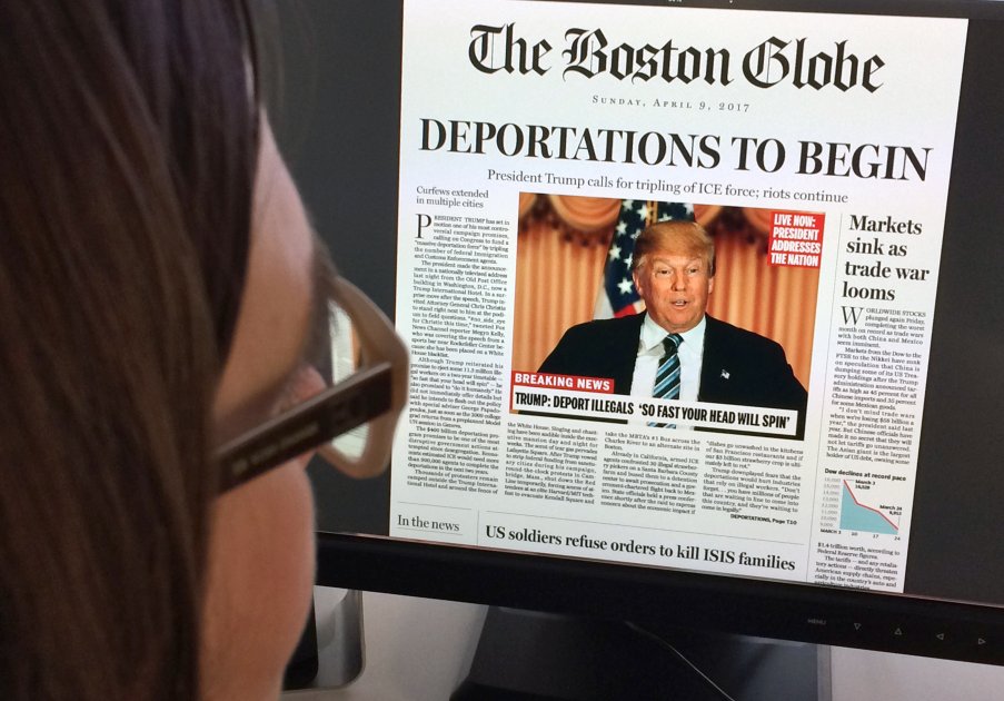 The Boston Globe pide «detener a Trump» con falsa portada