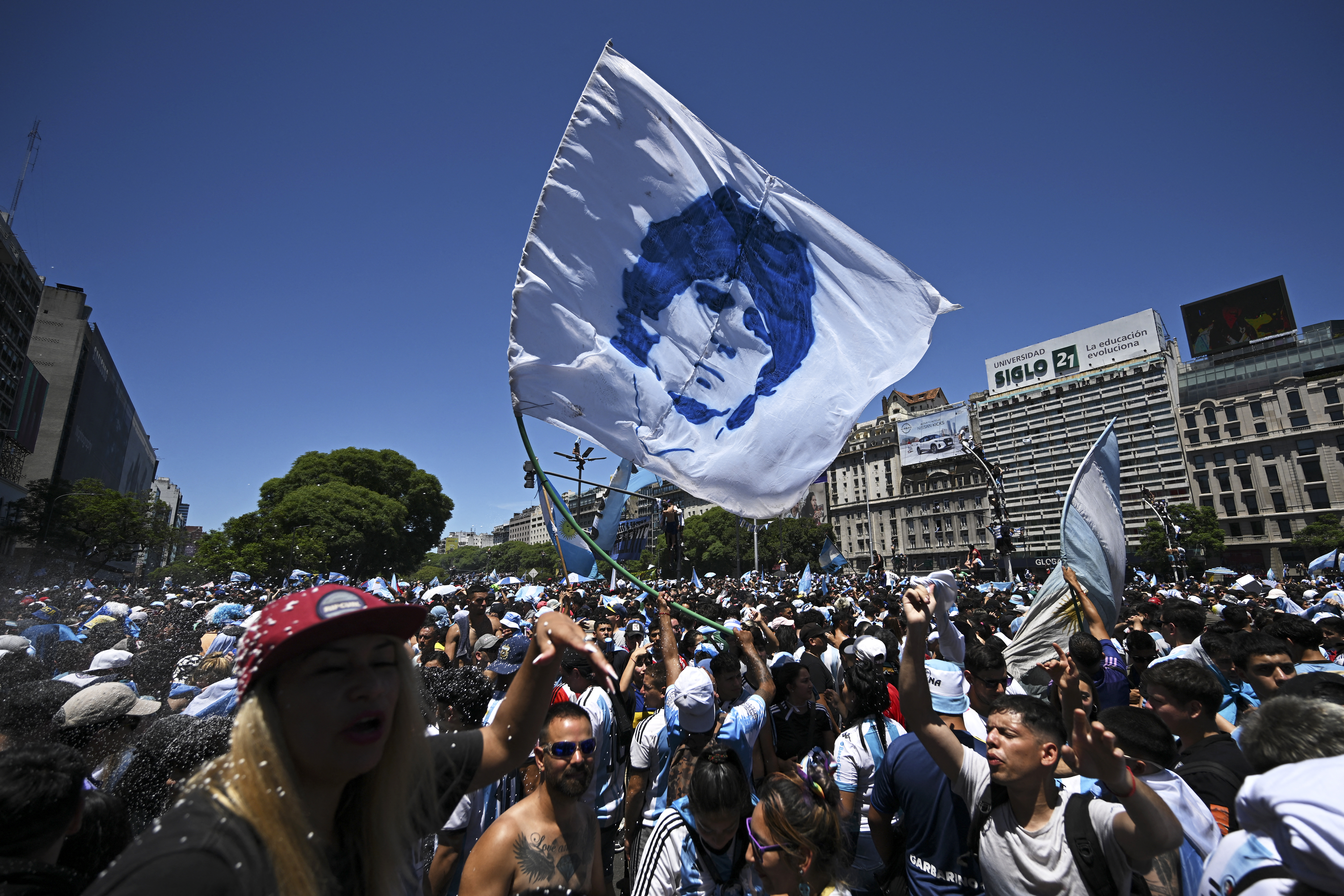 Celebración de Argentina por el título de la Copa del Mundo.