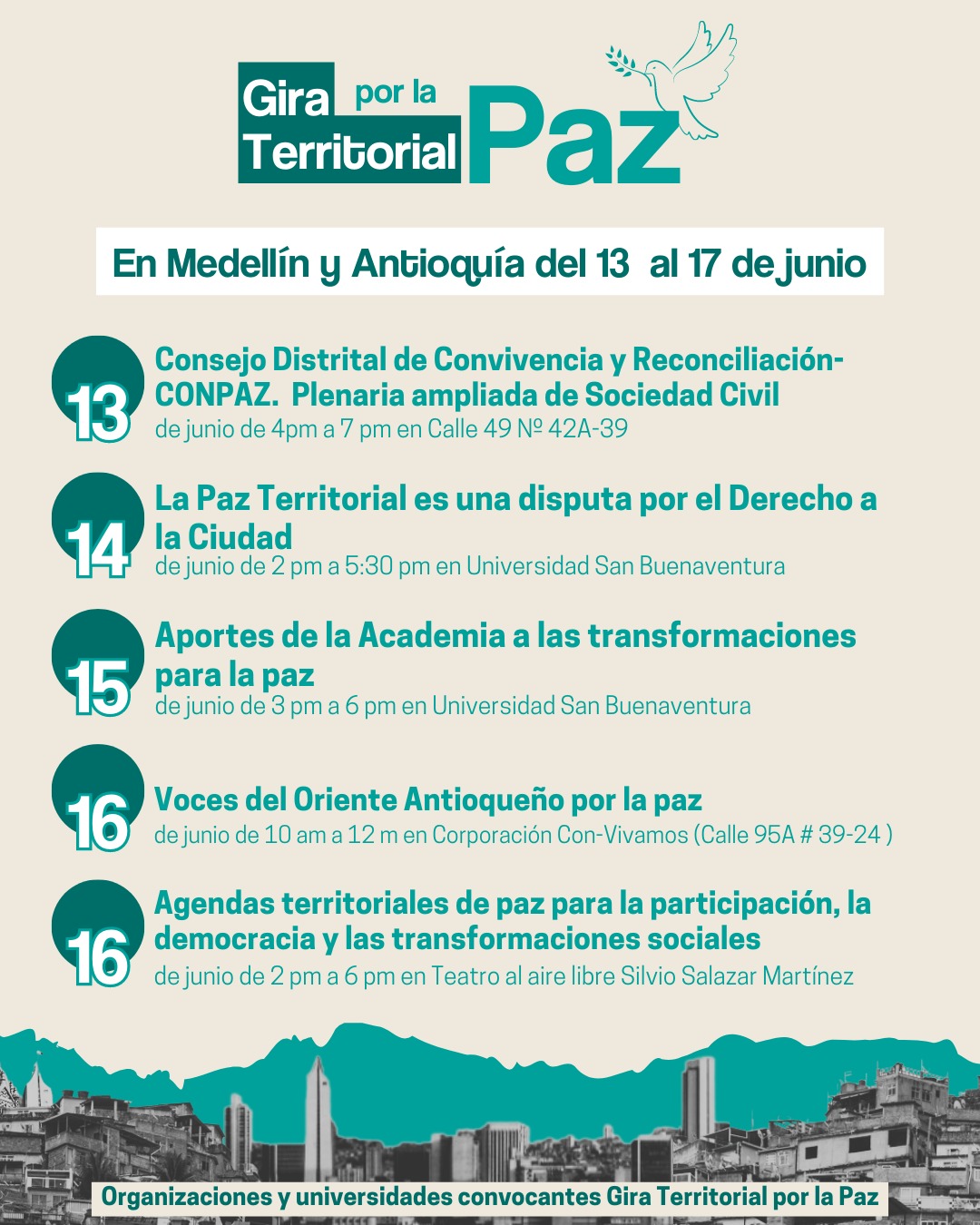 Agenda 'Gira territorial por la paz' en Antioquia