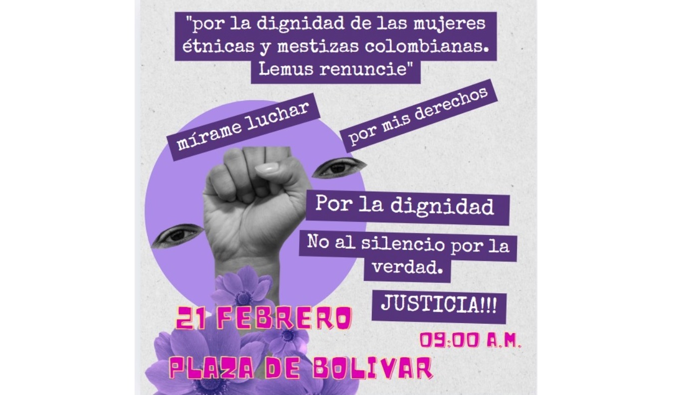 Mujeres indígenas se movilizaron para exigir la renuncia del viceministro Nelson Lemus.