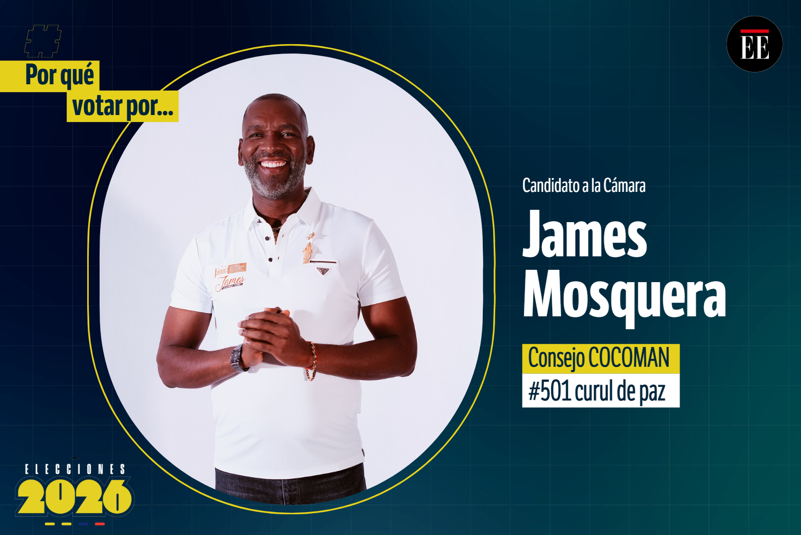 “Por qué votar por”: James Mosquera Torres, candidato a la Cámara