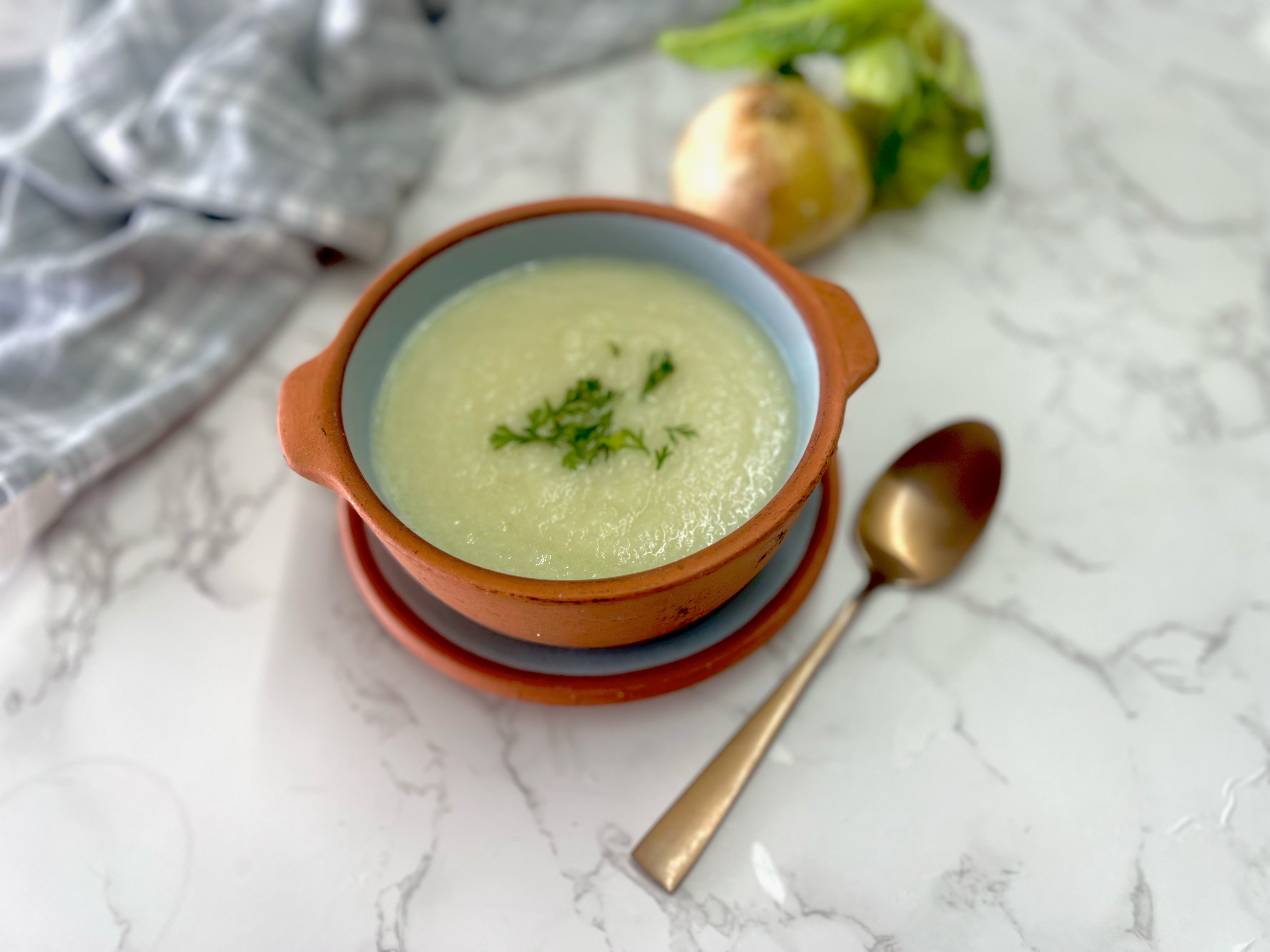 Crema de Coliflor y cebolla dorada