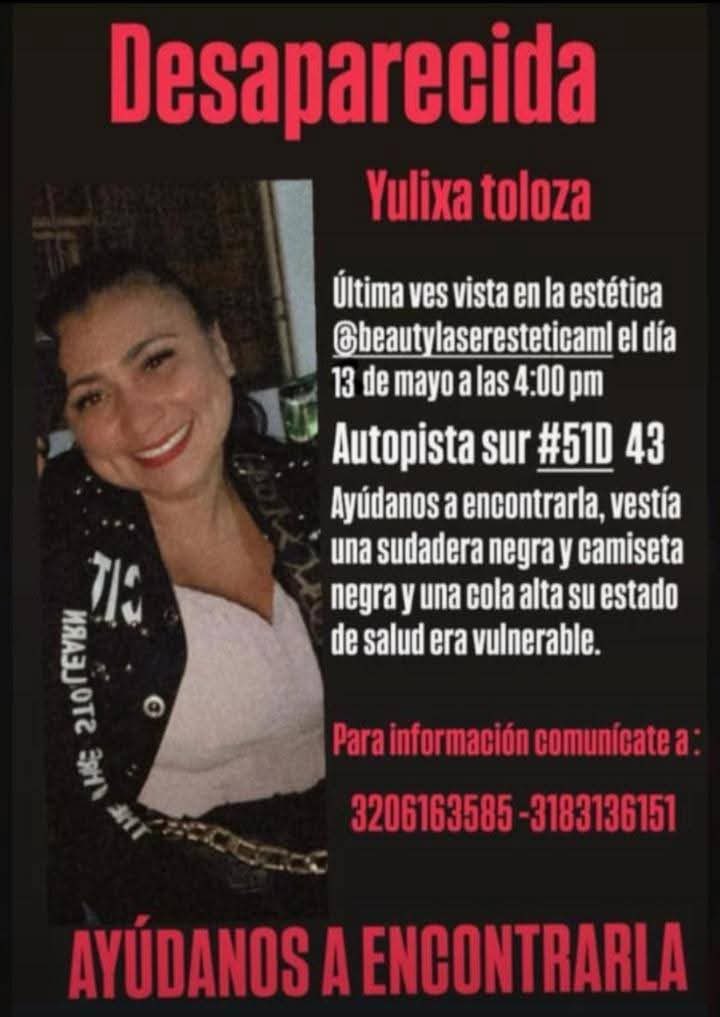 La mujer de 52 años desapareció tras somerse a un procedimiento estético en el centro L.M Beauty Láser, ubicado en el barrio venecia de la localidad de Tunjuelito.