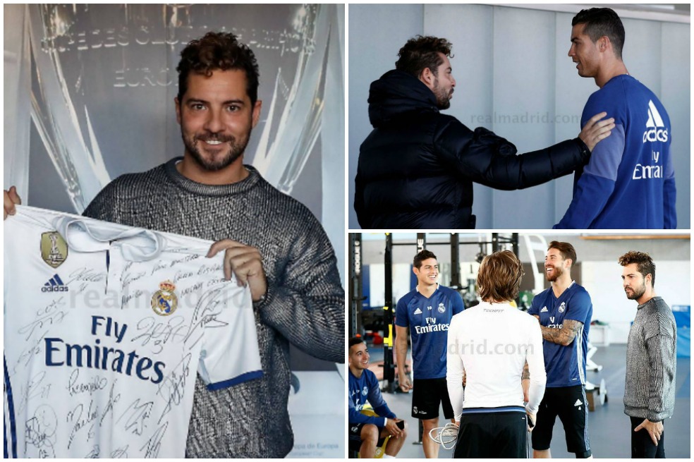 David Bisbal conoció las instalaciones de la Ciudad Real Madrid y presenció entrenamiento del equipo
