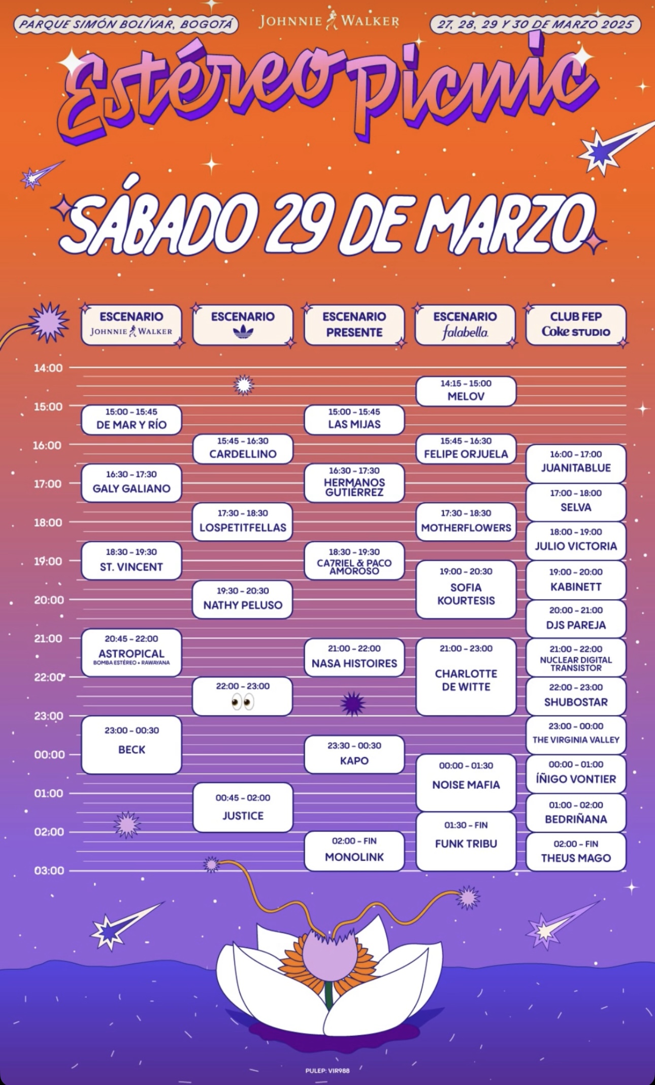 Sábado: horarios y artistas del FEP 2025