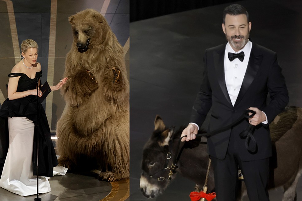 Premios Óscar 2023: un burro y un oso llegaron al Dolby Theatre