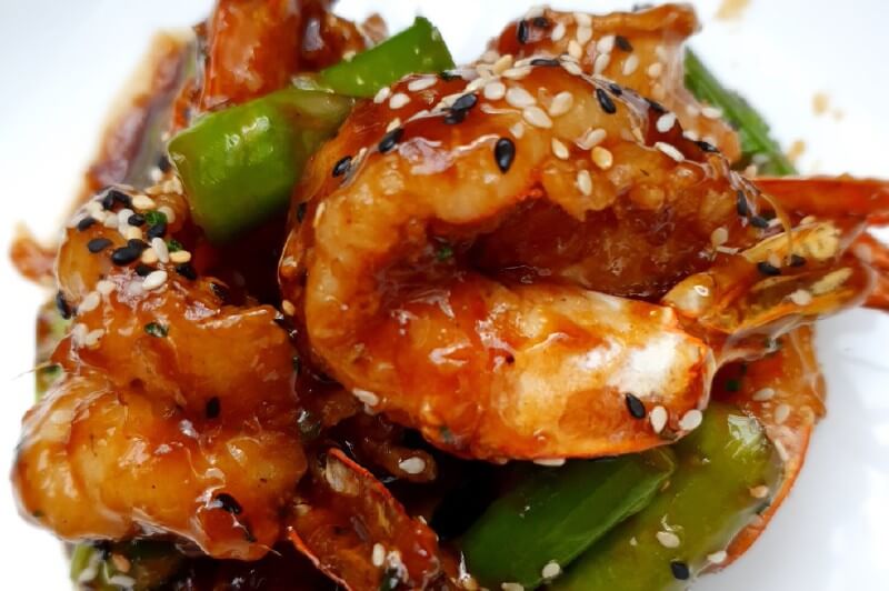 Receta para preparar langostinos con soya y miel