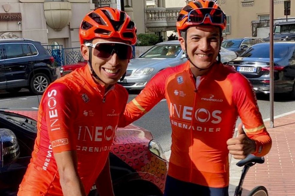Egan Bernal ya entrena con el Ineos: hoy se reencontró con Richard Carapaz