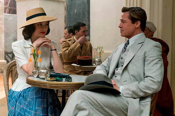 Brad Pitt y Marion Cotillard en «Aliados»