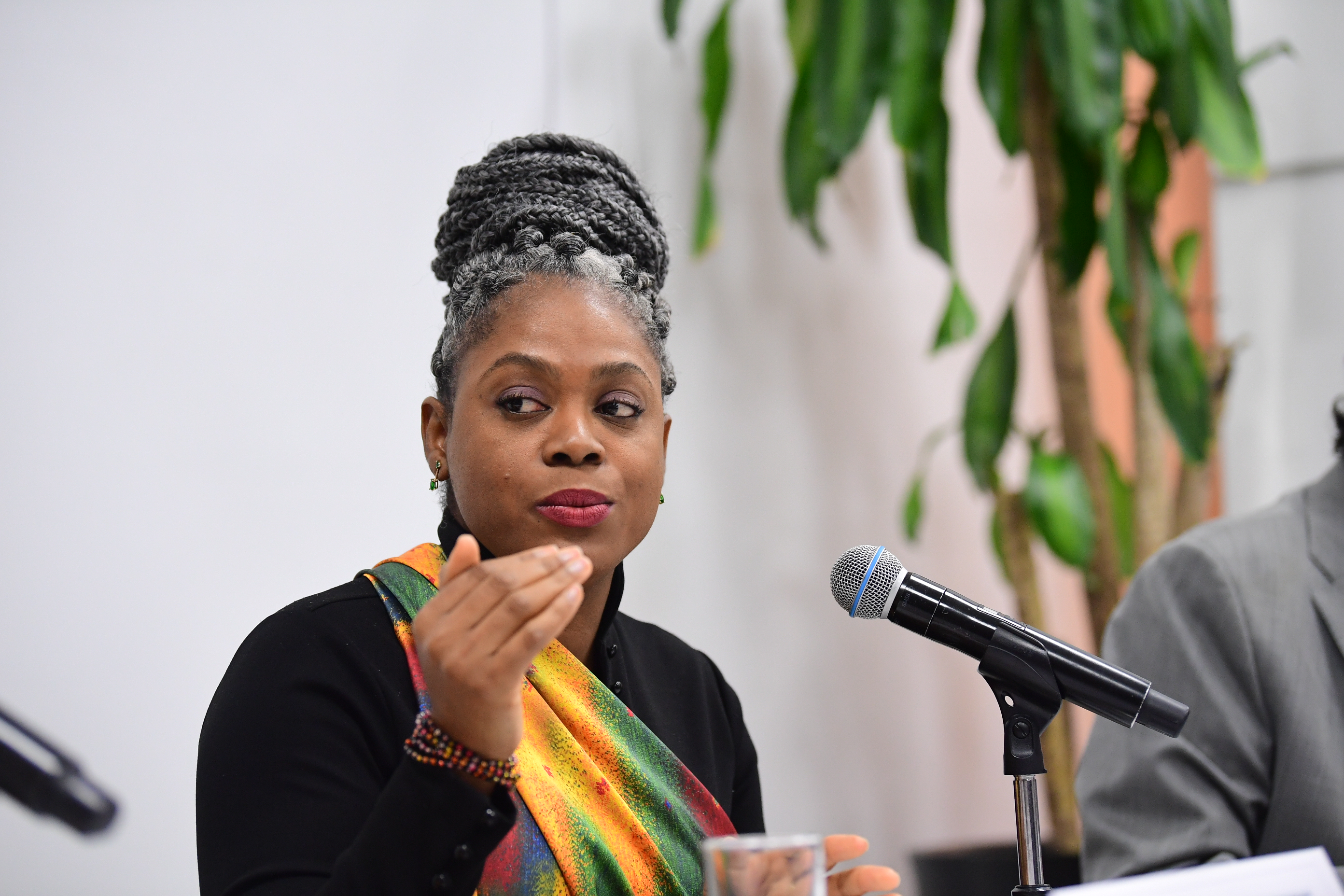 Ministra de Educación durante rueda de prensa