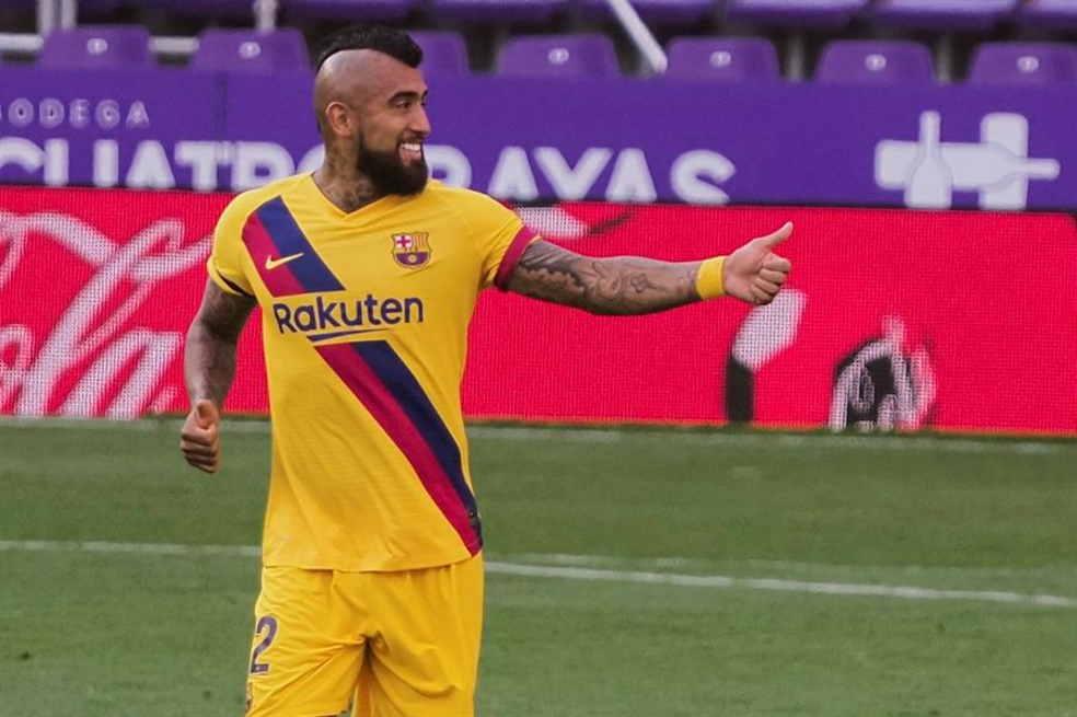 Vidal salva al Barcelona y le da la victoria contra el Valladolid por 1-0