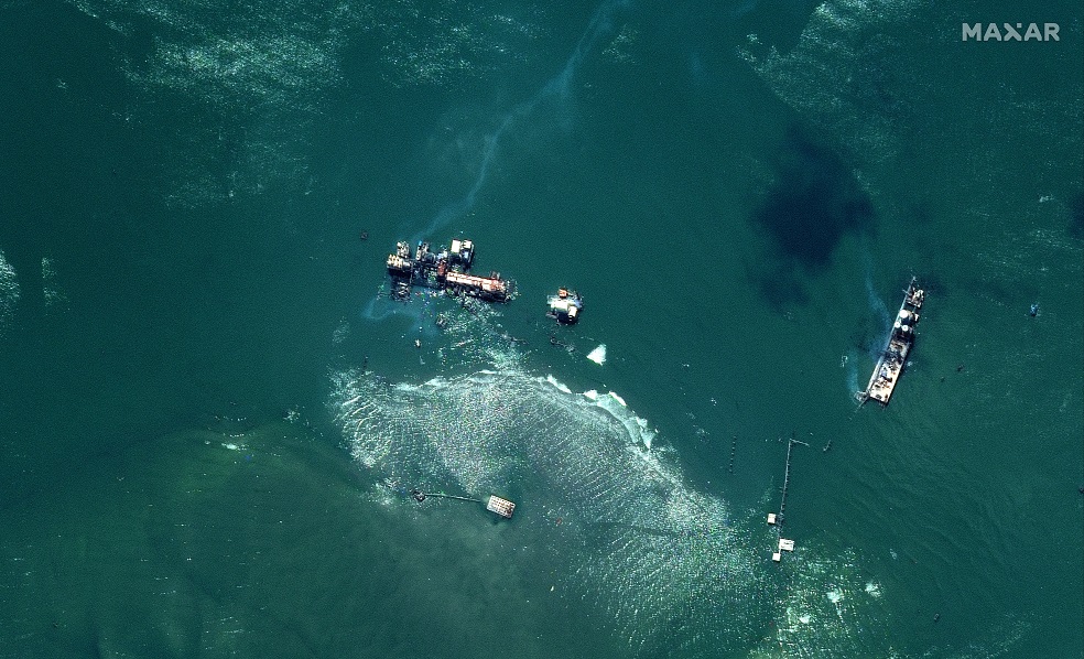El derrame de petróleo que provocó el paso del Huracán Ida en el Golfo de México