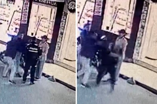 Policía es agredido con machete en Cachipay. Toma del video publicado por Caracol Radio @UltimaHoraCR